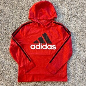 Adidas Kids Red and Black Hoodie